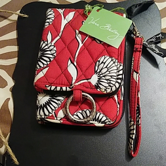 Red/Black/White Double ID Wristlet - Picture 1 of 4